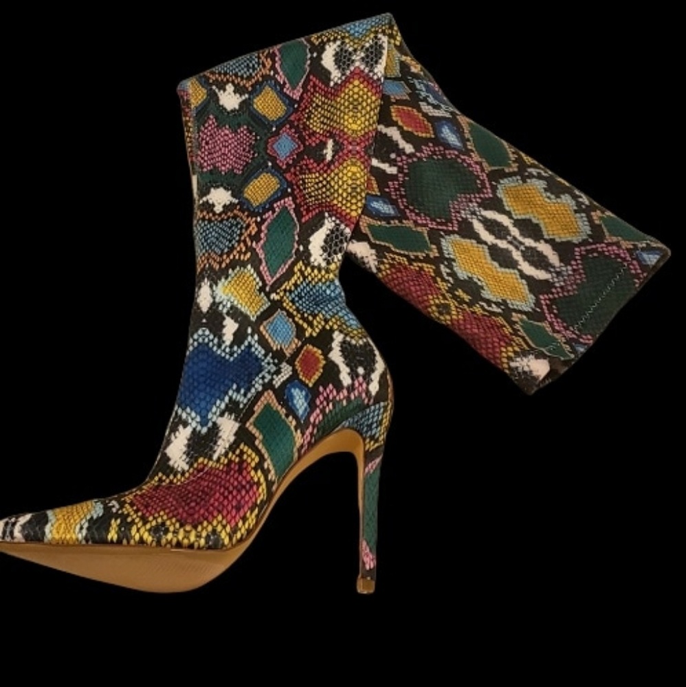 Multi Colored Thigh High Boots